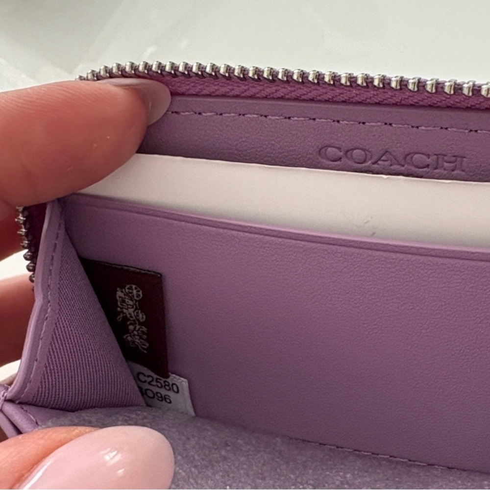 Coach Pastel Floral Zip Wallet in Lavender Multi-Tone - Picture 4 of 4